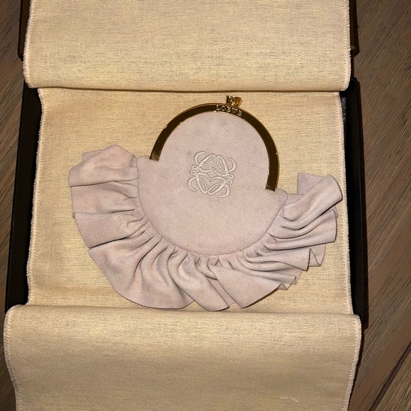 Loewe Rare Fringe Suede Coin Purse Beige/Tan - Picture 2 of 10